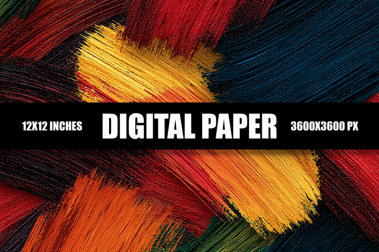 Mixed Paint Strokes Digital Paper