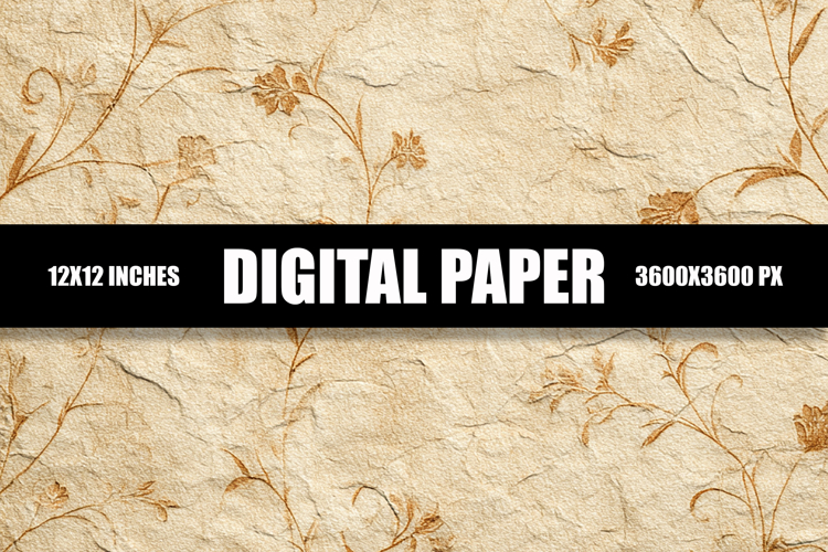 Texture With Floral Digital Paper