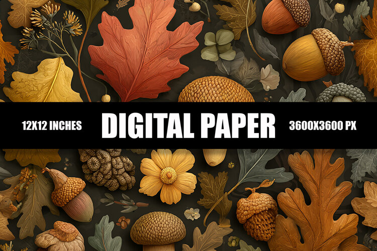 Autumn Beauty Digital Paper example image 1