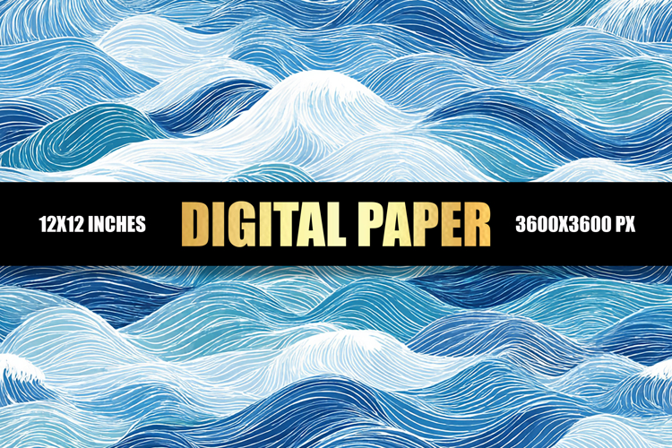 Sea Waves Digital Paper