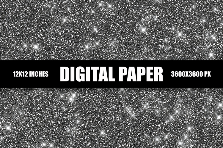 Black Glitter Digital Paper