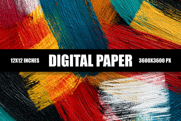 Mixed Paint Strokes Digital Paper