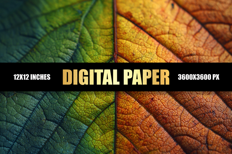 Green And Brown Leaf Digital Paper