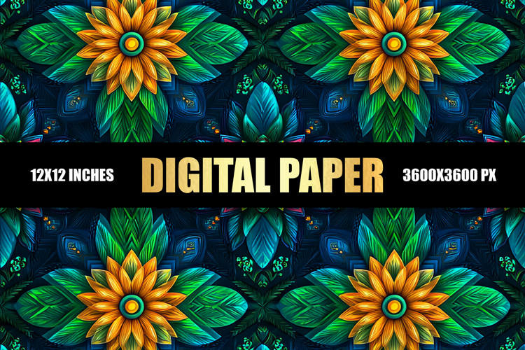 3D Floral Digital Paper