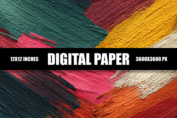Mixed Paint Strokes Digital Paper