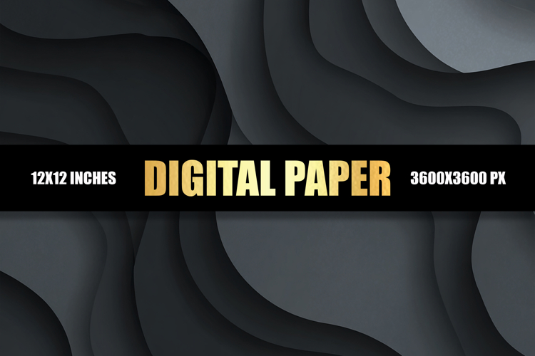 Abstract Black Digital Paper