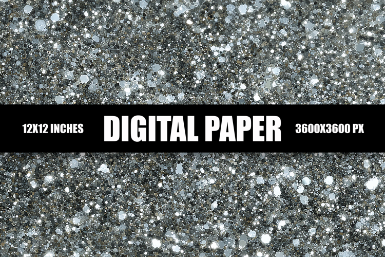 Gray Glitter Digital Paper