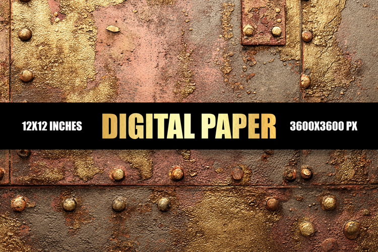 Rusty Metal Digital Paper example image 1