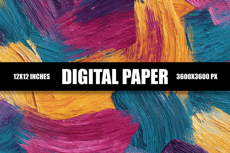 Mixed Paint Strokes Digital Paper