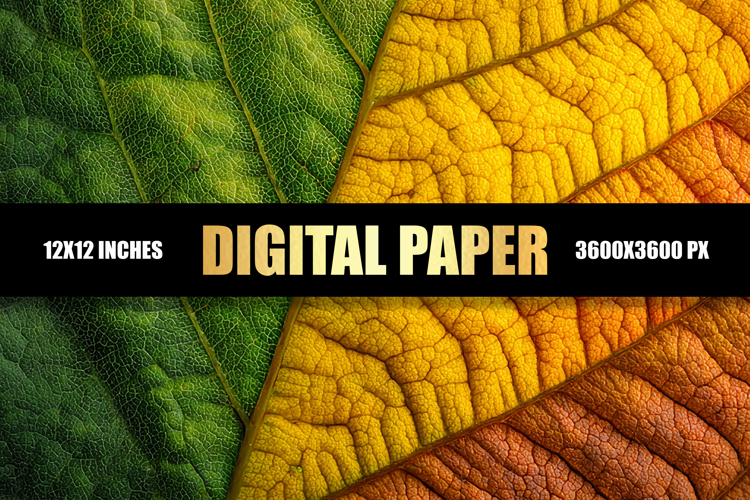 Green And Brown Leaf Digital Paper