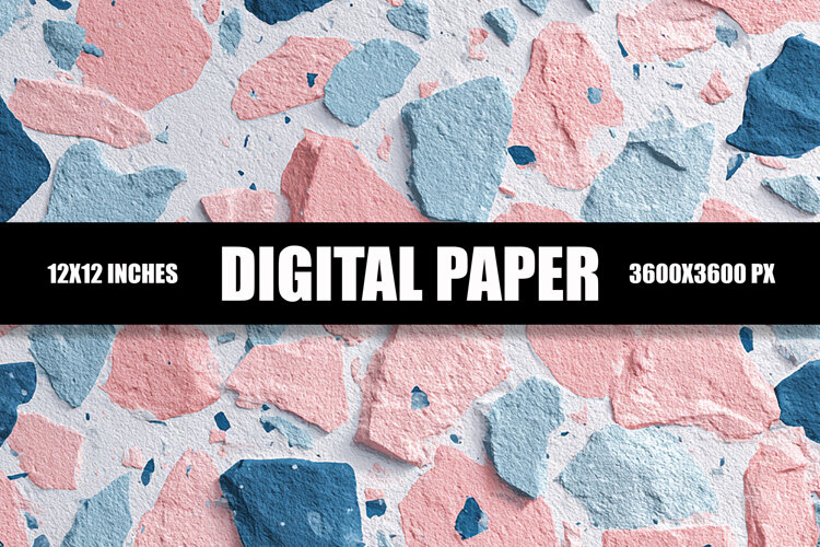 Terrazzo Pattern Digital Paper example image 1