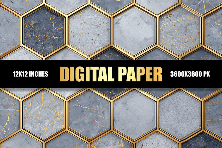 Hexagon Digital Paper example image 1