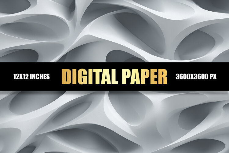 Abstract Silver Digital Paper example image 1