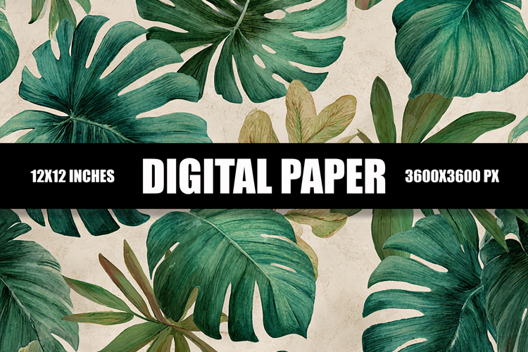 Green Leaves Digital Paper