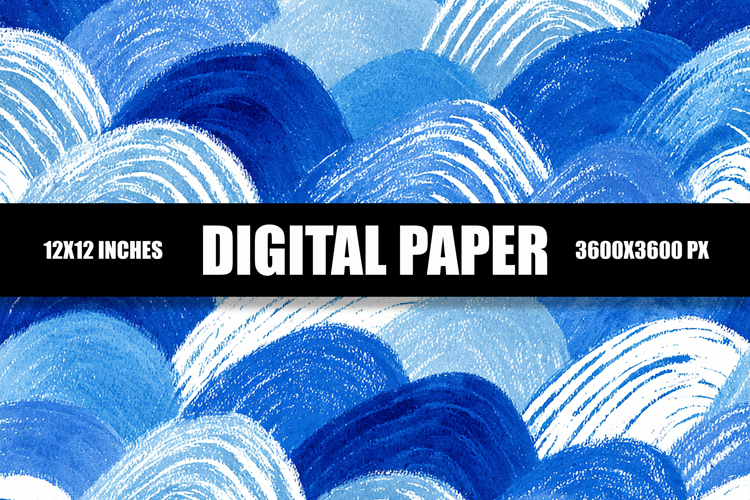 Blue Brush Strokes Digital Paper