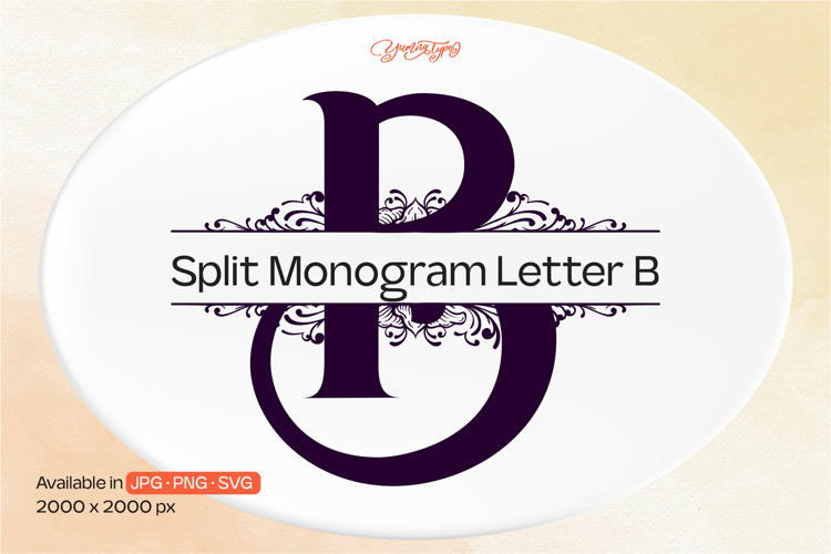 Ornament Split Monogram Letter B