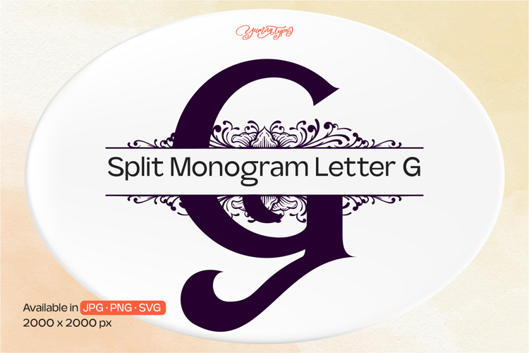 Ornament Split Monogram Letter G