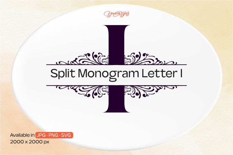 Ornament Split Monogram Letter I