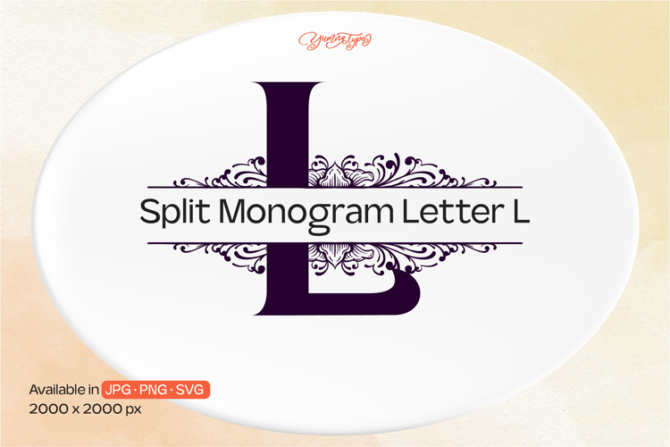 Ornament Split Monogram Letter L
