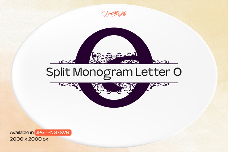 Ornament Split Monogram Letter O