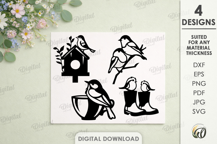 Spring Elements. Spring Birds SVG
