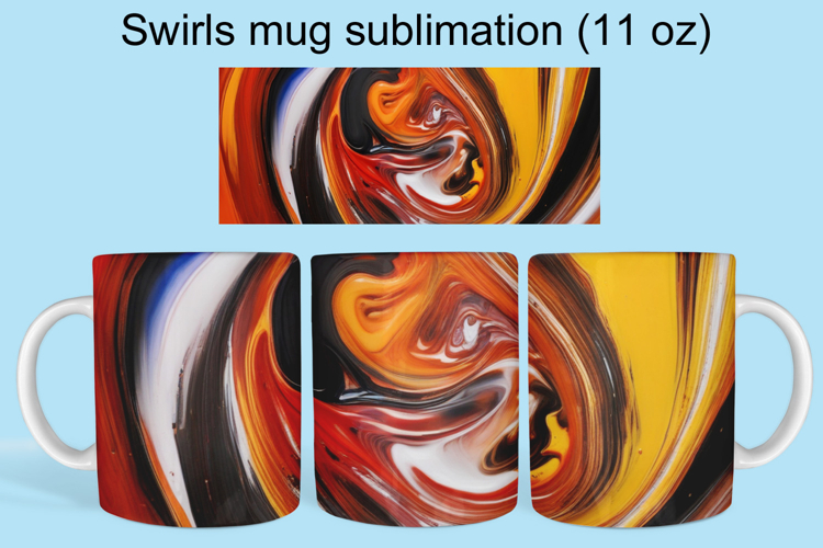 Swirls Mug Sublimation 11 Oz