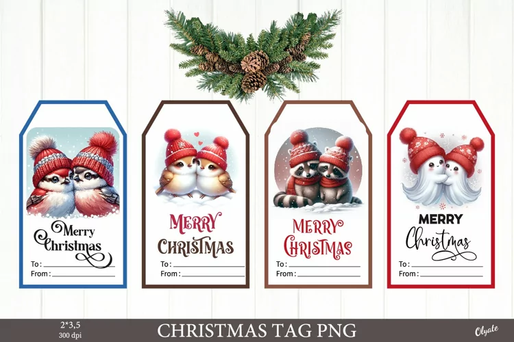 Christmas Gift Tags. Animal Printable Gift Tags PNG