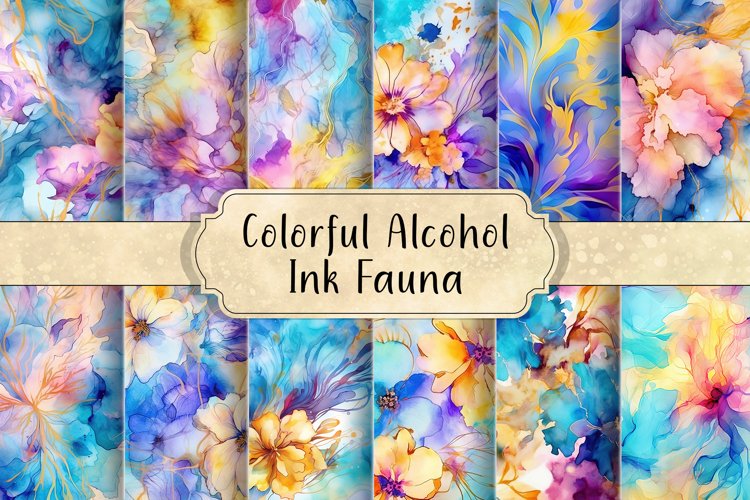 Colorful Alcohol Ink Fauna