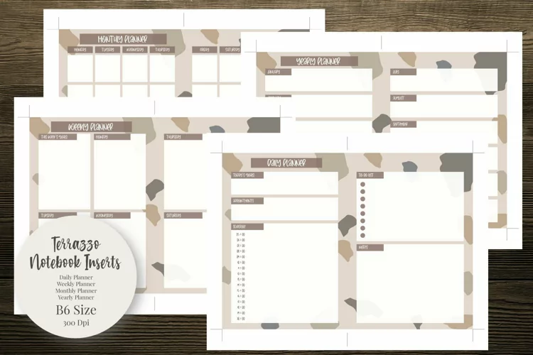 Terrazzo B6 Size Notebook Inserts
