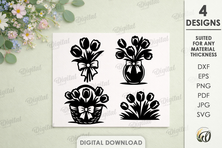 Spring Elements. Tulips SVG