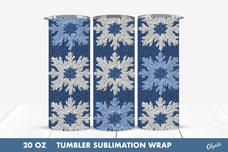 Christmas Snowflake Tumbler Wrap. Crochet Snowflakes PNG
