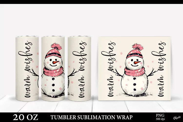 Christmas Tumbler Sublimation. Snowman PNG Tumbler PNG