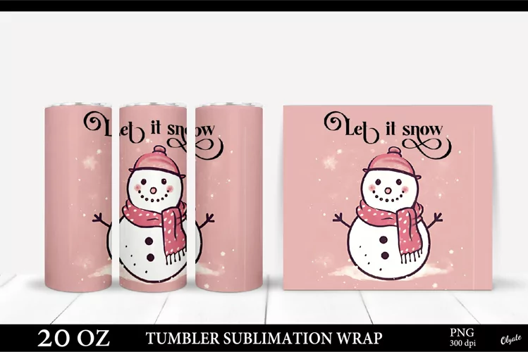 Christmas Tumbler Sublimation PNG. Snowman Tumbler PNG