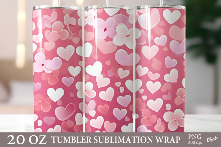 Valentines Pattern Tumbler Wrap. 20 OZ Tumbler PNG