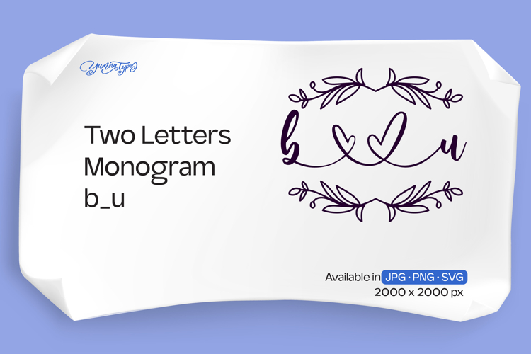 Flourish Two Letters Monogram b_u