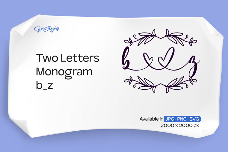 Flourish Two Letters Monogram b_z