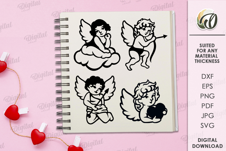 Valentines Day Elements. Valentine Cupids Elements SVG