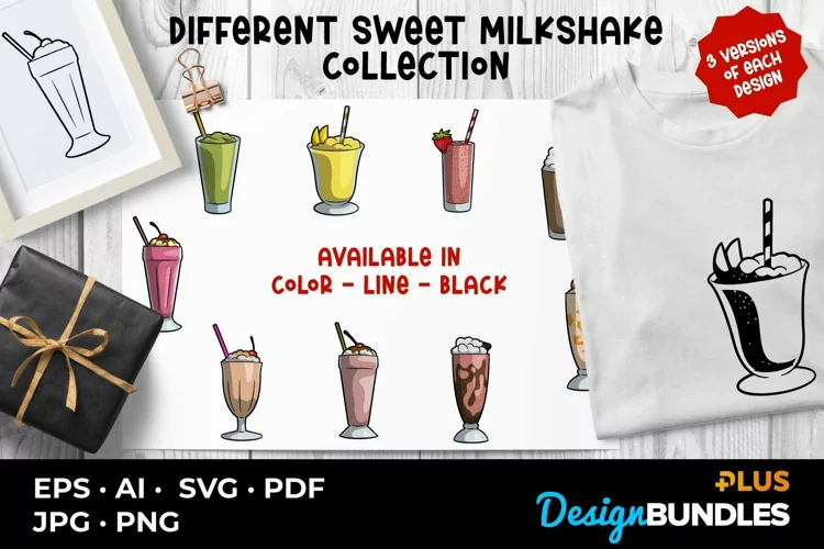 Different Sweet Milkshake Collection