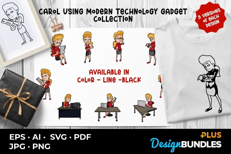 Carol Using Modern Technology Gadget Collection example image 1