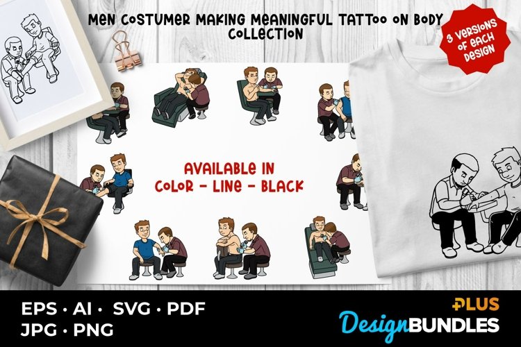 Men Costumer Making Meaningful Tattoo On Body Collection example image 1