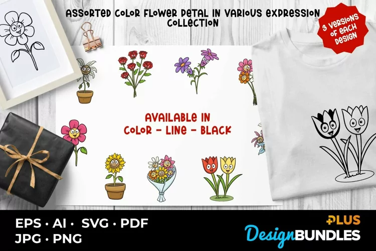 Assorted Color Flower Petal In Various Expression Collection