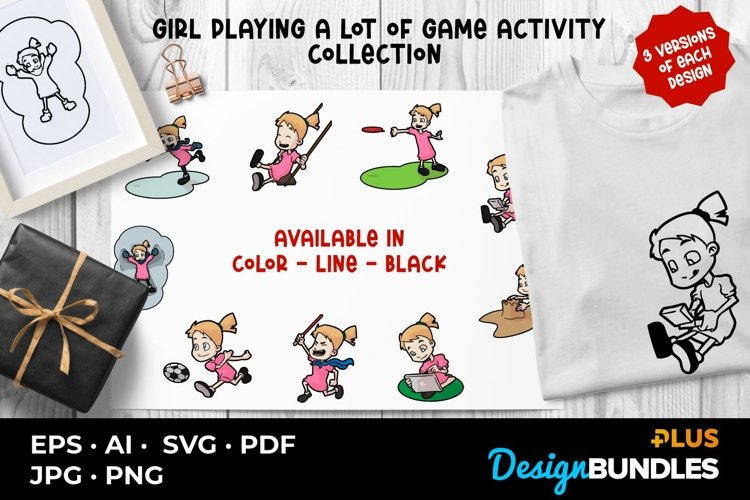 Girl Playing A Lot of Game Activity Collection example image 1