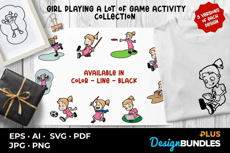 Girl Playing A Lot of Game Activity Collection