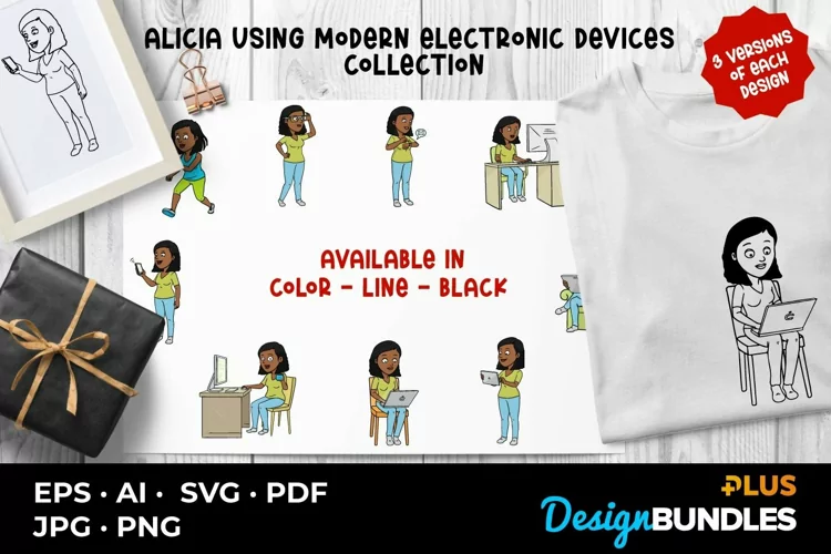 Alicia Using Modern Electronic Devices Collection