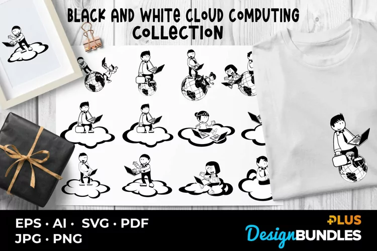 Black And White Cloud Computing Collection