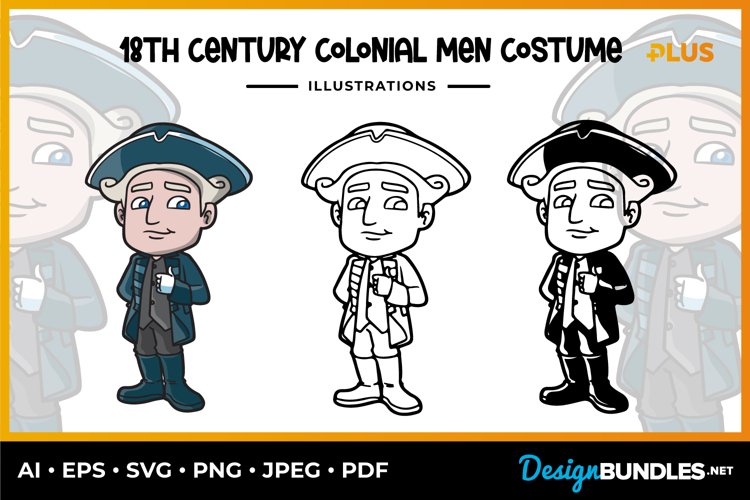 18th Century Colonial Men Costume Collection example image 1