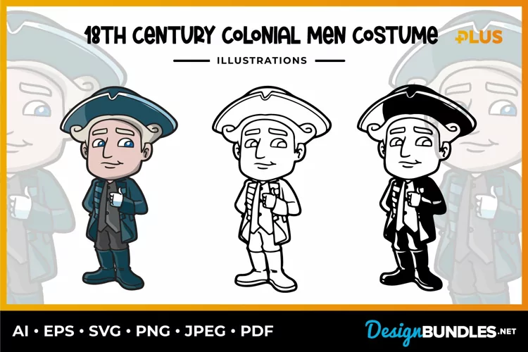 18th Century Colonial Men Costume Collection