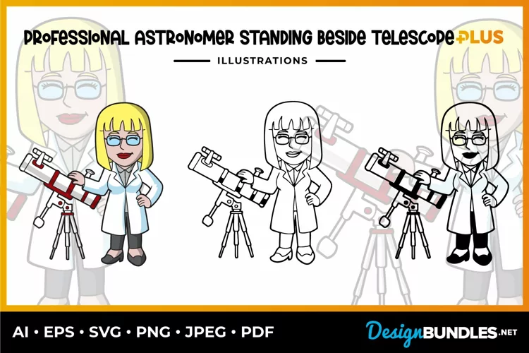 Professional Astronomer Standing Beside Telescope Collection