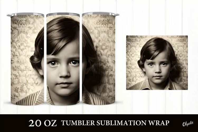 Baby Face Tumbler. 20 OZ Retro Sublimation Wrap