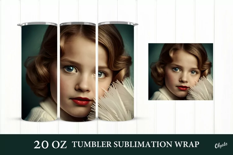 Retro Baby Face. 20 OZ Tumbler Wrap. Vintage Tumbler PNG